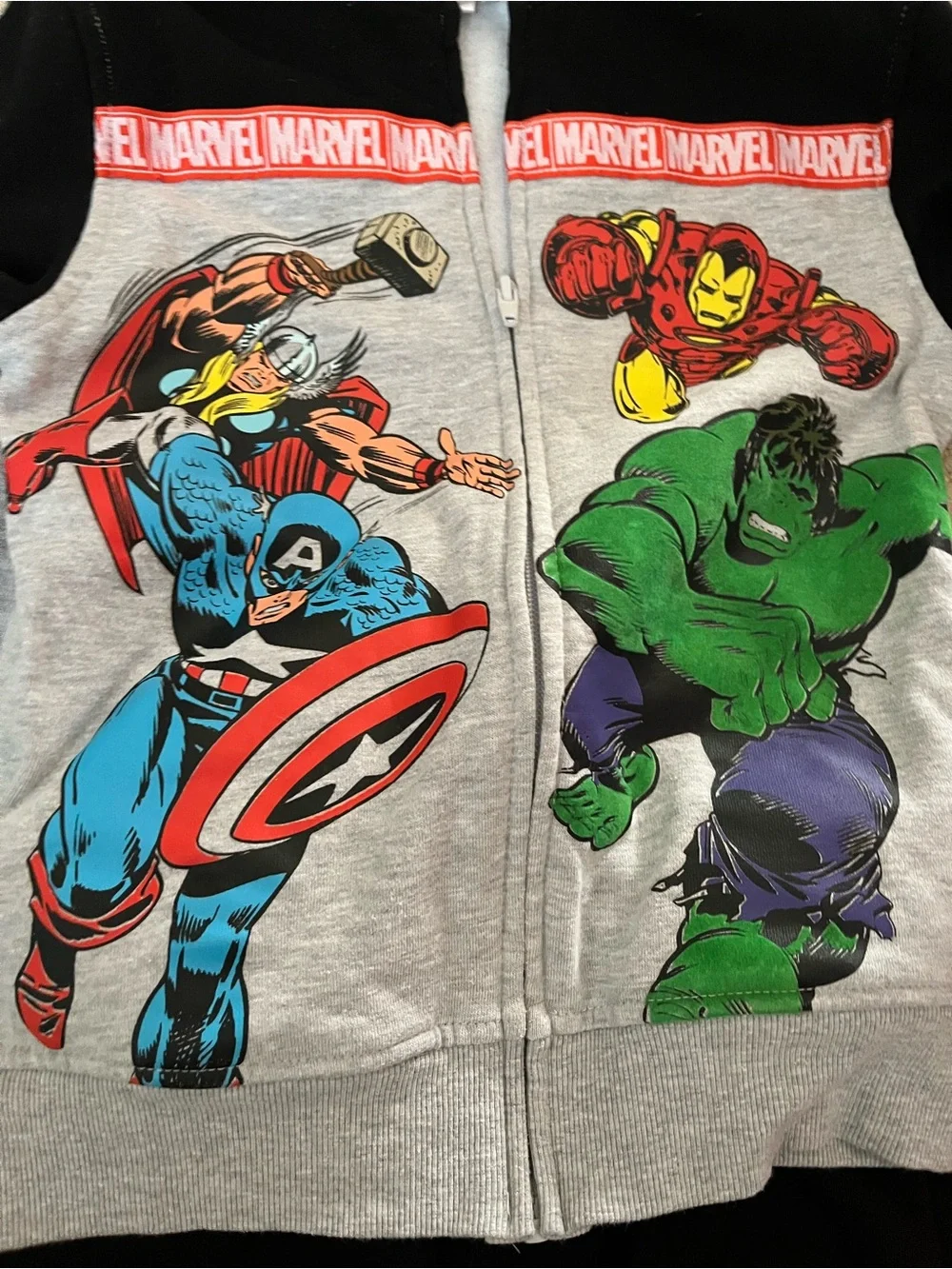 Marvel Kids Black and Gray Superhero Hoodie & Jogger Set